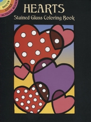 Hearts Stained Glass Coloring - Activity  Book