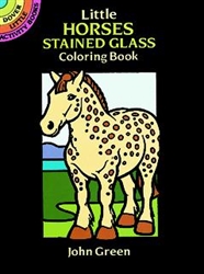 Little Horses Stained Glass Coloring  - Activity Book
