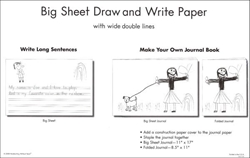 Handwriting Without Tears Big Sheet Draw and Write Paper with Double Wide Lines