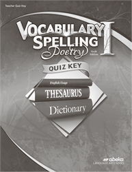 Vocabulary, Spelling, Poetry I - Quiz Key