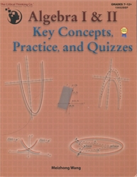 Algebra I & II Key Concepts, Practice, and Quizzes