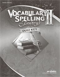 Vocabulary, Spelling, Poetry II - Quiz Key