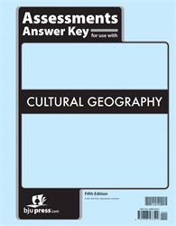 BJU Press Cultural Geography Grade 9 Assessments Answer Key  (5th Edition)