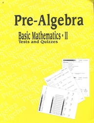 Pre-Algebra - Test/Quiz Book (really old)