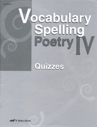 Vocabulary, Spelling, Poetry IV - Quiz Book (really old)