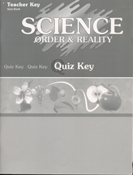 Science: Order & Reality - Quiz Key (really old)
