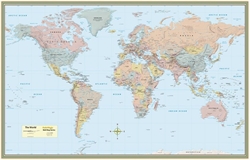 World Map Laminated Poster (32 X 50 Inches)