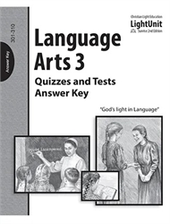 Christian Light Language Arts -  LightUnit 301-310 Quzzes & Tests Answer Key
