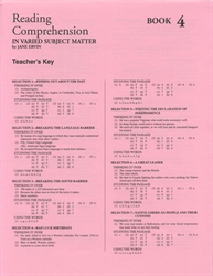 Reading Comprehension in Varied Subject Matter Book 4 - Answer Key