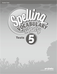 Spelling, Vocabulary, Poetry 5 - Test Book