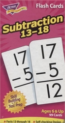 Subtraction 13-18 Flash Cards